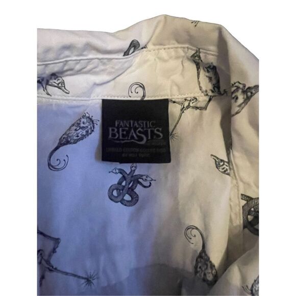 Fantastic Beasts by Hot Topic Mens White Casual Button Front Shirt Size Large - Picture 8 of 16
